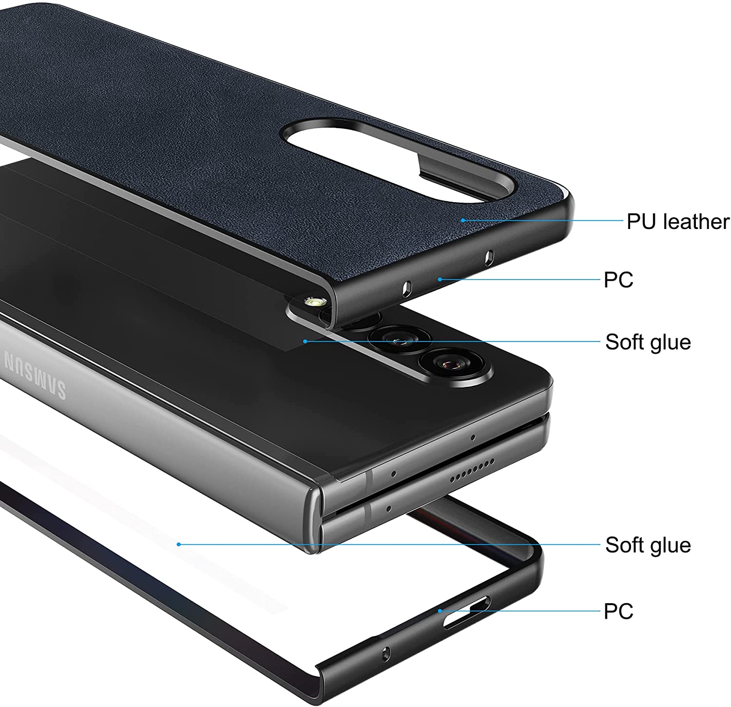 Étui en cuir pour Samsung Galaxy Z Fold 3 5G Étui en cuir pour Samsung Galaxy Z Fold 3 5G